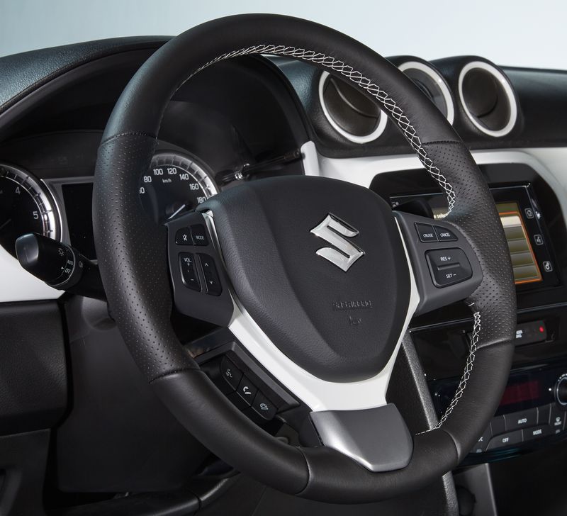 Leather Steering Wheel - White