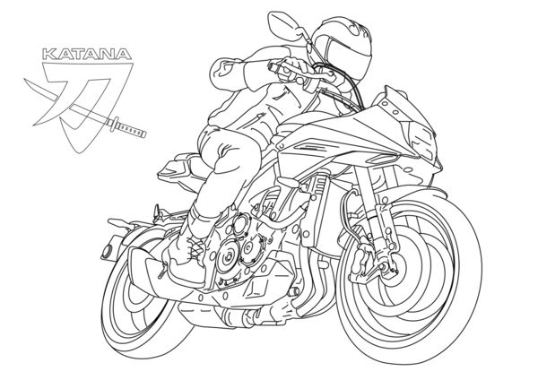 Katana Colouring Page